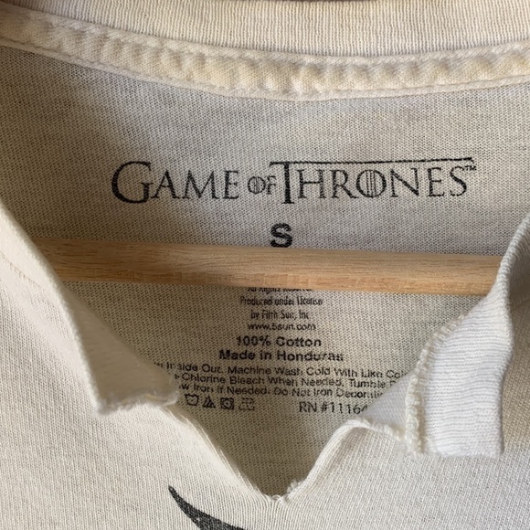 Games of Thrones Cream Short Sleeve T-shirt - Picture 3 of 5